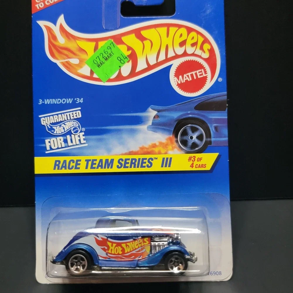 1997 Hot Wheels Race Team Series III Blue 3-Window '34 Ford